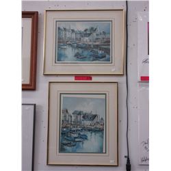 2 Framed "C. Mourier" prints