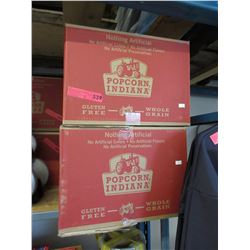 2 Cases of popped popcorn