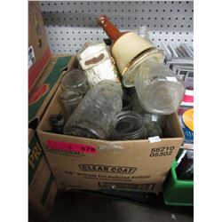 15 Mason & other clear jars - used