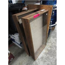 2 Glass top display cases with hinged lids