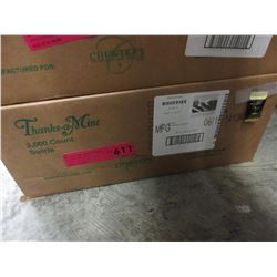 Case of peppermints with Hilton Hotel wrapper