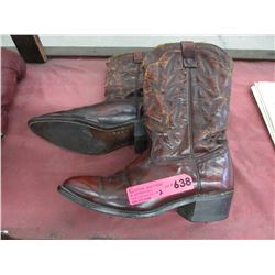 Pair of size 10.5 Wide leather cowboy boots