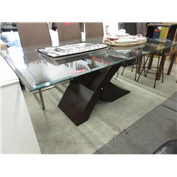 Glass top dining table