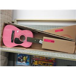 Pink child size acoustic guitar -new