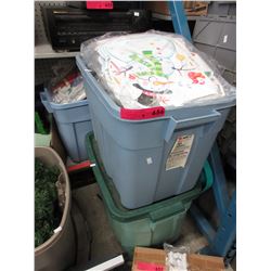 3 Totes of new paper Christmas decorations