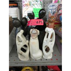 6 Carved stone figurines