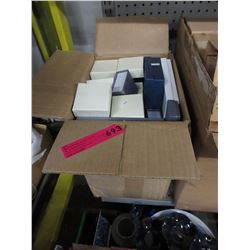 Box of new cardboard jewelry boxes & containers