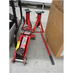 Hydraulic jacks & 2 stands
