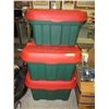 Image 1 : 5 Lidded plastic totes - 18" x 32"