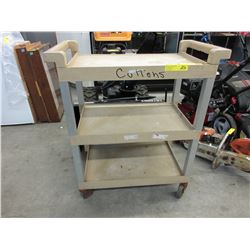 Rolling cart on casters