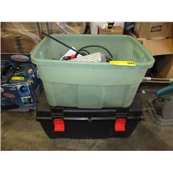 Tool Box and bin of tools - used