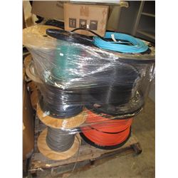 Skid of Assorted spools of wire