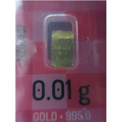 3 x .995 Fine Gold Turkish Mint 0.01 Gram Bars