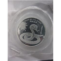.999 Silver "Year of the Snake" 1/2 oz. round