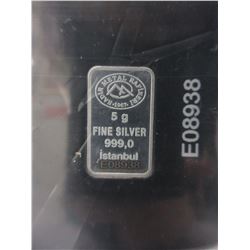 .999 Fine Silver Turkish Mint 5 gram bar