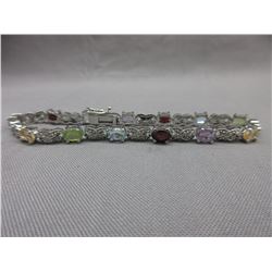 6.5 CTW Multi-gemstone & Diamond bracelet