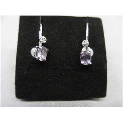New Amethyst & Diamond lever back earrings