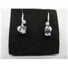 Image 1 : New Amethyst & Diamond lever back earrings