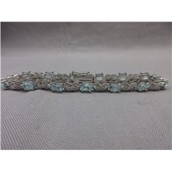 6 CTW Blue Topaz & Diamond Bracelet
