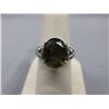 Image 1 : 4.5 CTW Brown Topaz ring set with 4 Diamonds