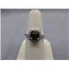 Image 1 : 1.25 CTW Garnet & Diamond ring - Cushion cut