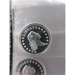 4 x .999 Fine Silver "Morgan Head" rounds