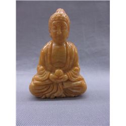 Hand carved - Honey Jade Buddha Statue