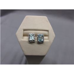 New Blue Topaz earrings -  Emerald cut