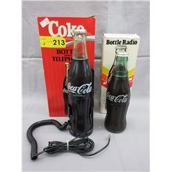 Coca Cola bottle telephone & radio