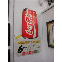 Cardboard Coca Cola sign