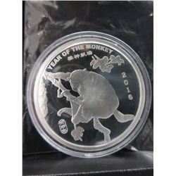 2 Troy Oz. 2016 Year of the Monkey Silver Round