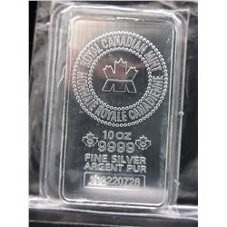 10 Troy Oz. Canadian Government Mint Silver Bar