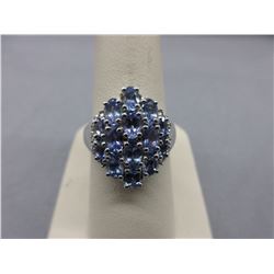 Tanzanite & Diamond Cluster Ring