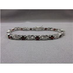 New Diamond & Garnet Tennis Bracelet