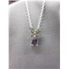 Image 1 : Diamond & Amethyst Necklace Pendant Set