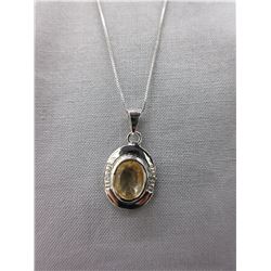 2 Carat Citrine Gemstone Necklace