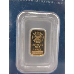 .9999 Fine Gold Sunshine Mint 1 gram bar