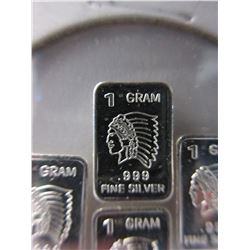 4 x .999 Fine Silver "Native Indian Head" rounds