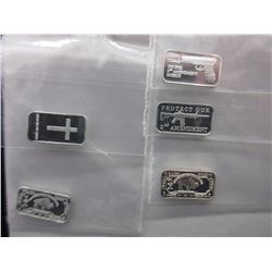 5 x .999 Fine Silver - Assorted Motif 1 gram bars