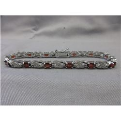 6 CT Garnet & Diamond figure 8 link bracelet