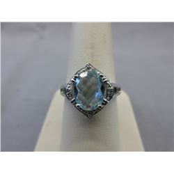 2.25 CT Blue Topaz & Sterling Silver Ring