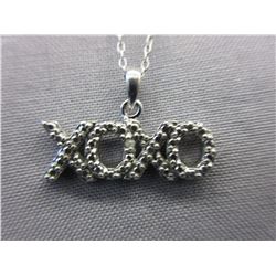 "XOXO" Design Silver necklace set with a Diamond
