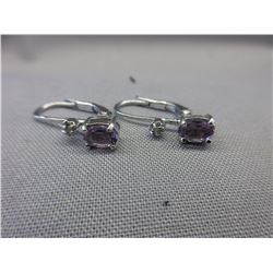 New  Amethyst & Diamond lever back earrings