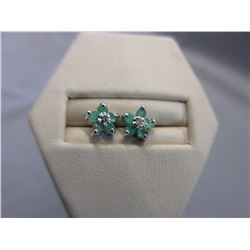 New  Emerald & Diamond flower design earrings