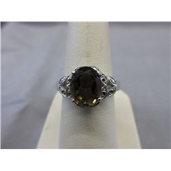 2+ CT Brown Topaz  & Diamond dinner ring