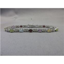 6+CT Multi-Gemstone & Diamond tennis bracelet