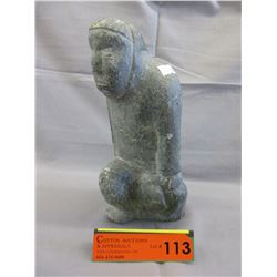 Carved stone "Eskimo" art - Signed on base
