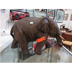 Carved wood elephant statue