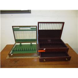 2 Wood silverware chests - Empty