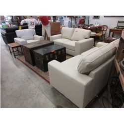 NEW - Leather sofa, loveseat & chair